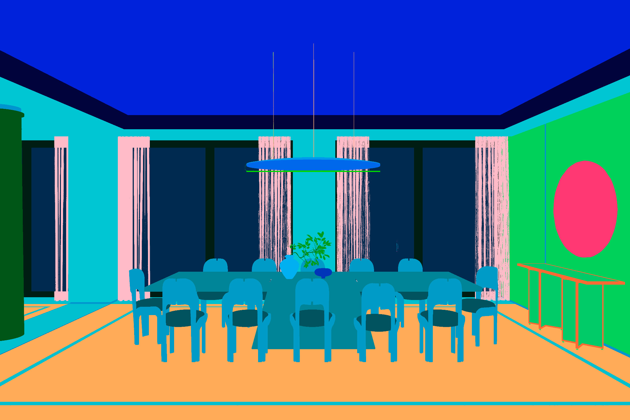 Residence I material ID dining room